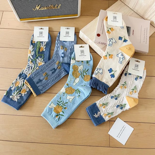 Ladies Cute Cotton Socks for Spring and Summer